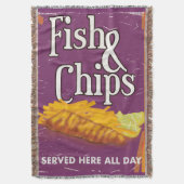 Vintage Fische und Pommes Frites Poster Decke (Vorderseite Vertikal)