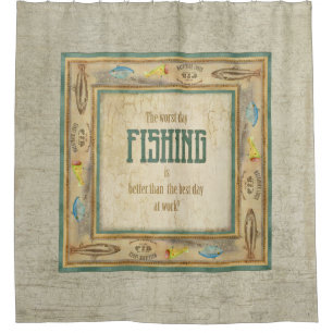Vintage Fischen-Cabin See-Dekor-Fisch-Köder Duschvorhang