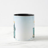 Vintage-Fischer am Dock Retro-Angler-Design Tasse (Zentrum)
