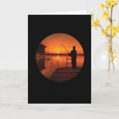 Vintage Fischerei Fischer Vintag Karte (Gelbe Blume)