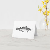 Vintage Fischerei - Kabeljau Karte (Gelbe Blume)