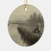 Vintage Fischerei Keramikornament (Links)