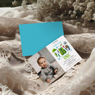 Vintage Fischerei "O-Fish-Ally One" 1. Geburtstag Einladung