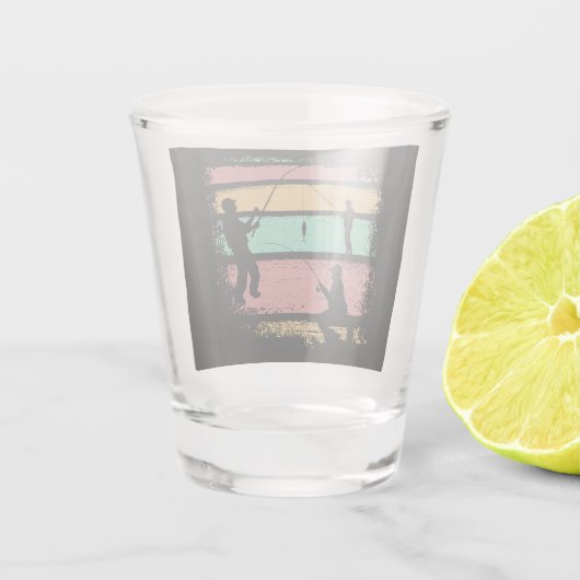 Vintage Fischerei Schnapsglas (Rückseite)