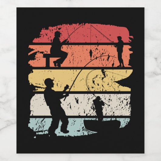 Vintage Fischerei Weinetikett (Einzelnes Label)