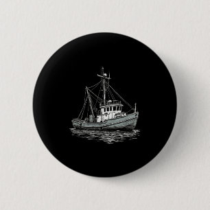 Vintage-Fischereiboot – Schifffahrt und nautisch Button