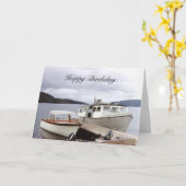 Vintage-Fischereiboote Karte (Gelbe Blume)