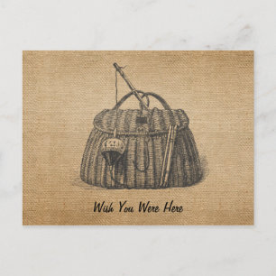 Vintage Fischereifachkarte Postkarte