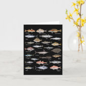 Vintage Fischkennungsdiagramme Karte (Gelbe Blume)