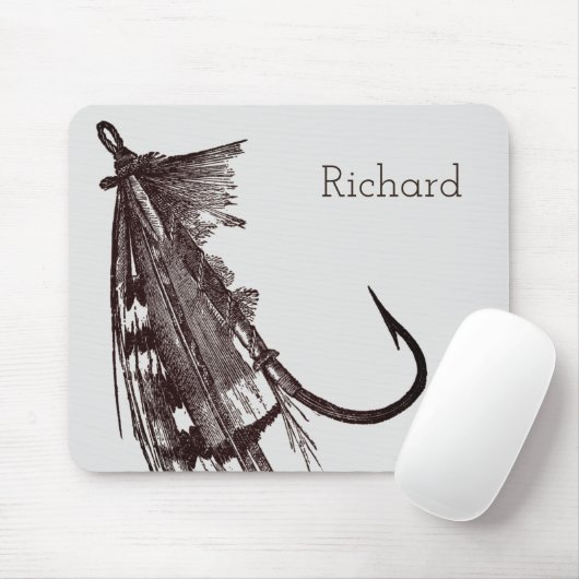 Vintage Fischlockere mit Federn Mousepad (Mit Mouse)