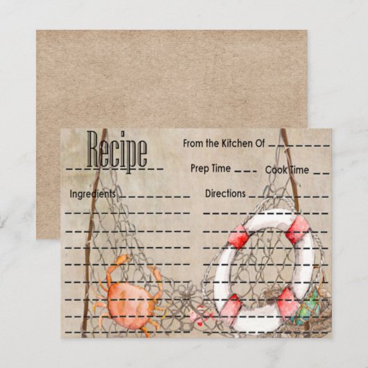 Vintage Fischrezeptkarte (Vorne/Hinten)
