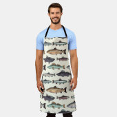 Vintage Fischzeichnungen, nahtlos. Schürze (Getragen)