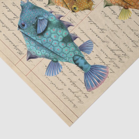 Vintage Fish decoupage Seidenpapier (Ausschnitt)