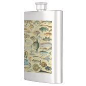 Vintage Fish Scientific Fishing Art Flachmann (Links)