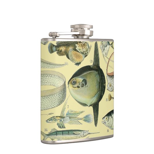 Vintage Fish Scientific Fishing Art Flachmann (Rechts)