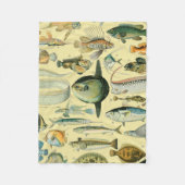Vintage Fish Scientific Fishing Art Fleecedecke (Vorderseite)