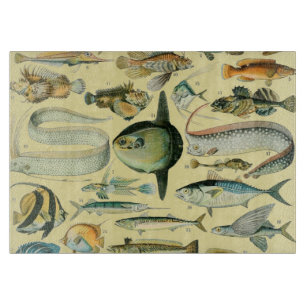 Vintage Fish Scientific Fishing Art Schneidebrett