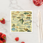 Vintage Fish Scientific Fishing Art Serviette (Beispiel)