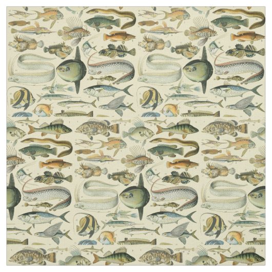Vintage Fish Scientific Fishing Art Stoff (Muster)