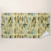 Vintage Fish Scientific Fishing Art Strandtuch (Vorderseite)