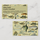 Vintage Fish Scientific Fishing Art Visitenkarte (Vorne/Hinten)