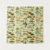 Vintage Fish Scientific Fishing Art Wandteppich (Vorderseite)