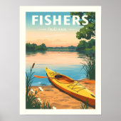 Vintage Fishers Indiana Poster (Vorne)