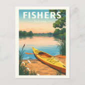 Vintage Fishers Indiana Postkarte (Vorderseite)