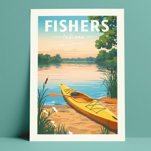 Vintage Fishers Indiana Postkarte