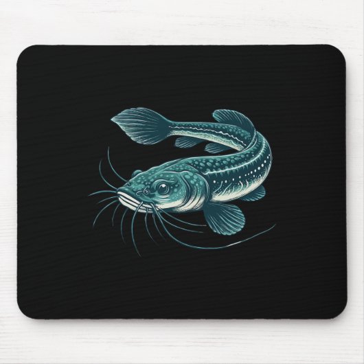 Vintage Fishing Artwork Walking Catfish Mousepad (Vorne)