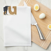 Vintage Fitness Lifestyle Husky Workout Dog Cartoo Geschirrtuch (Viertel Falte)