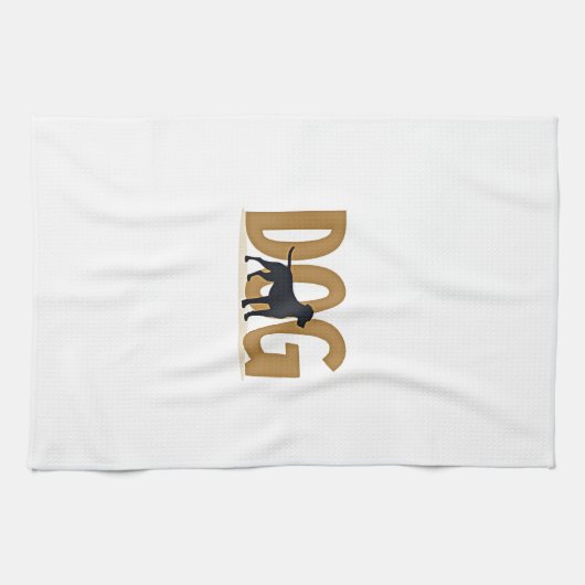 Vintage Fitness Lifestyle Husky Workout Dog Cartoo Geschirrtuch (Horizontal)