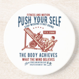 Vintage Fitnessstudio Motivations-Postkarte Getränkeuntersetzer