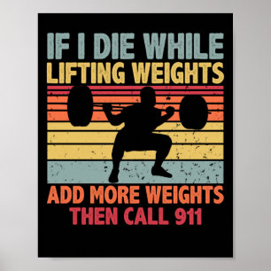 Vintage Fitnessstudio Wenn ich beim Gewichteheben Poster
