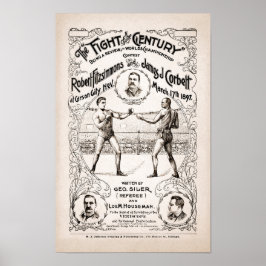 Vintage Fitzsimons gegen Corbett Boxing Poster