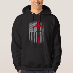 Vintage Flag Flugwerktechniker Flugzeug Hoodie