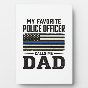 Vintage-Flag-Shirt-Design für Polizeibeamten-Vater Fotoplatte