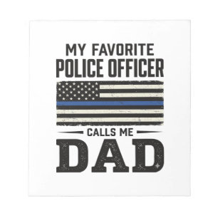 Vintage-Flag-Shirt-Design für Polizeibeamten-Vater Notizblock
