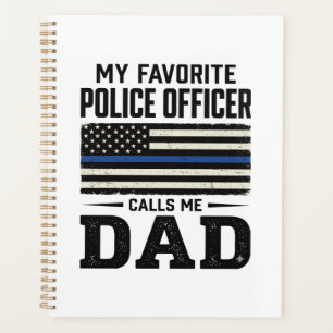Vintage-Flag-Shirt-Design für Polizeibeamten-Vater Planer