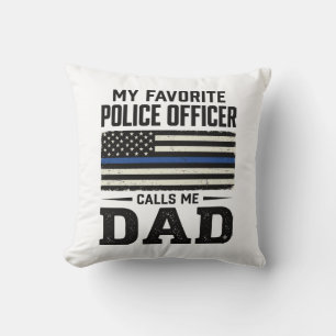 Vintage-Flag-Shirt-Design für Polizeibeamter-Vater Kissen
