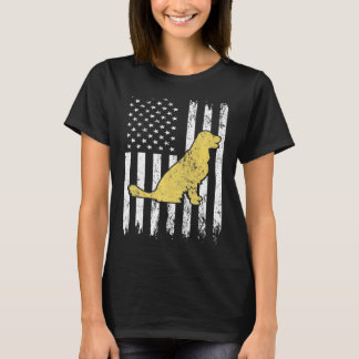 Vintage Flag stolz Amerikanische Lieben Golden Ret T-Shirt
