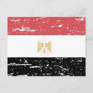Vintage-Flagge Ägypten Postkarte