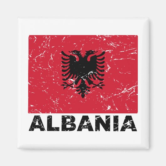 Vintage Flagge Albaniens Magnet (Vorne)