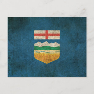 Vintage Flagge Albertas Postkarte