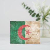 Vintage Flagge Algeriens Postkarte (Stehend Vorderseite)