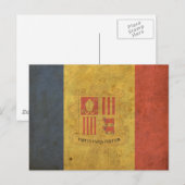 Vintage Flagge Andorra Postkarte (Vorne/Hinten)