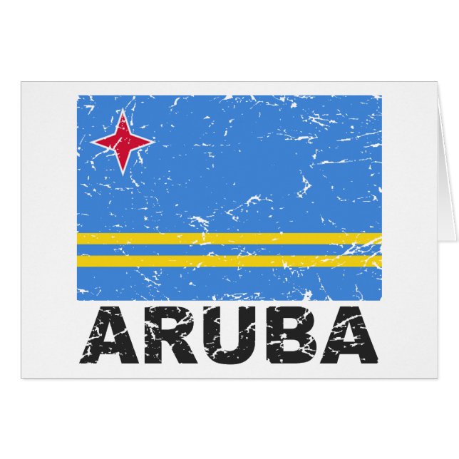 Vintage Flagge Arubas (Vorderseite (Horizontal))
