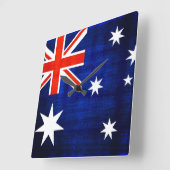 Vintage Flagge Australien 2 Quadratische Wanduhr (Winkel)