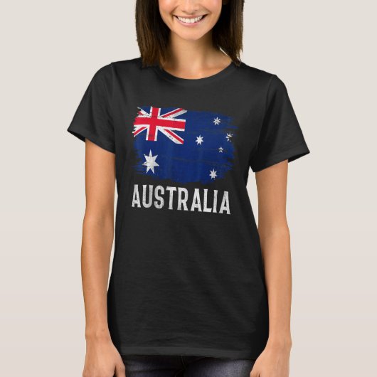 Vintage Flagge Australiens T-Shirt (Vorderseite)