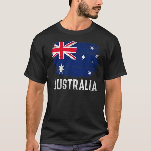 Vintage Flagge Australiens T-Shirt (Vorderseite)